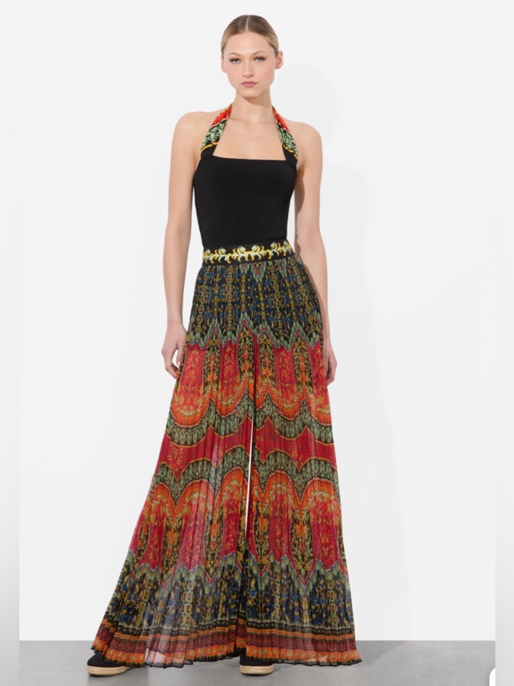 Alice + Olivia nwt $550 Copen Wide Leg Pants, Love Note Sz 12
